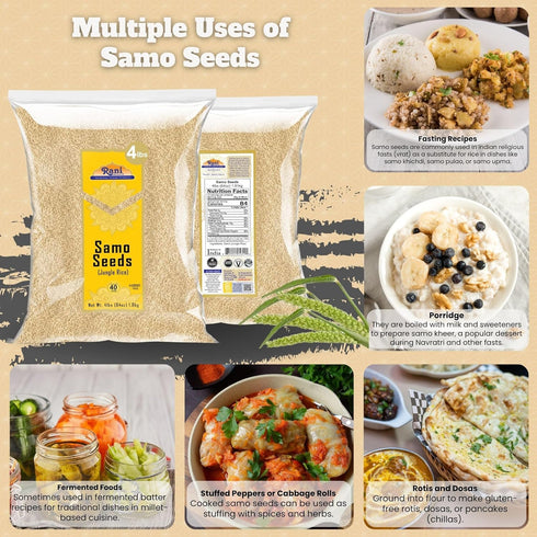 64oz (4lbs) 1.81kg Rani Samo Seeds Whole (Japanese barnyard millet / Jungle Rice/Moriyo/ Samak Rice) Echinochloa