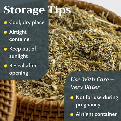 4oz Wormwood Herb Tea - Natural Artemisia Absinthium - Dried Cut and Sifted Herds Loose Bulk