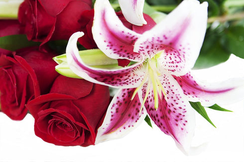 KaBloom Mixed Bouquet - Red Roses & Pink Lilies for Special Occasions