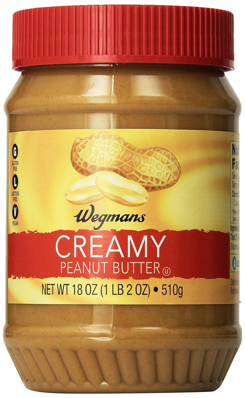 Wegmans Wgmns Peanut Butter, Creamy, 18 Oz. (Pack of 2)