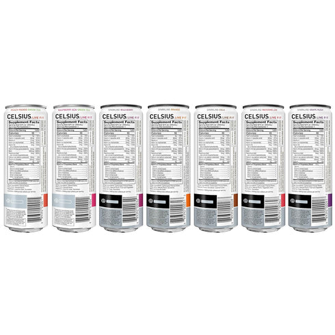 9-Flavor Pack, 12 Oz (Pack 12) CELSIUS Fitness Drink Variety Zero Sugar, Slim Can Fl
