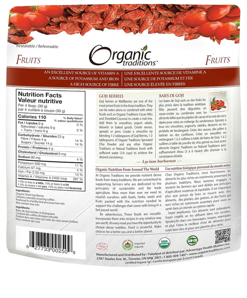 8 Organic Traditions Goji Berries, Ounce