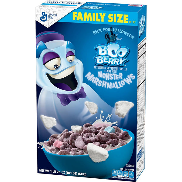 General Mills Cereals Boo Berry Artificial Berry Flavor Frosted Cereal With Monster Marshmallows, 18.10