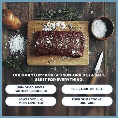 4 oz JOSU Korean Sea Salt | Coarse Salt, Mineral-Rich & Unrefined Sea Salt, Natural Sun-Dried | Pure, All-Natural Salt