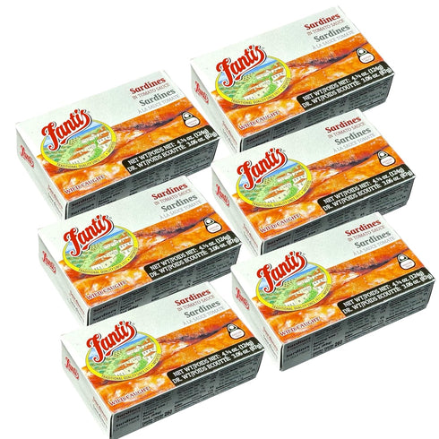 TEAMORE Fantis Sardines in Tomato Sauce Wild-Caught Spanish Style Sardines, Gourmet Canned Seafood,
