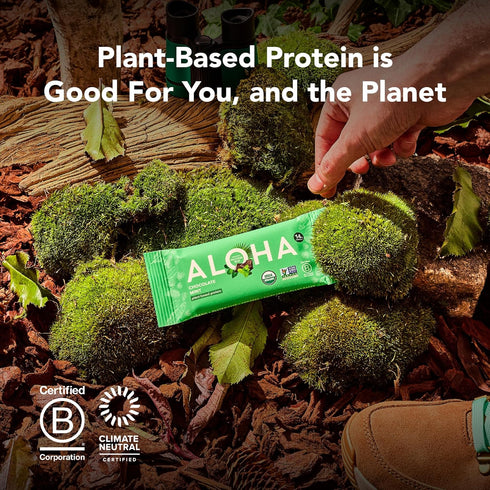 1.98-Ounce (Pack 12) ALOHA Organic Plant Based Protein Bars, Vanilla Almond Crunch, Bars