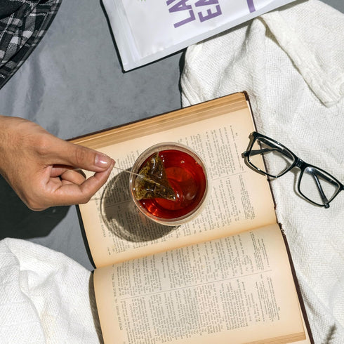 100% 50 Lavender Earl Grey Black Tea - Certified Organic - Pyramid Tea Bags Sachets in a Resealable Bag
