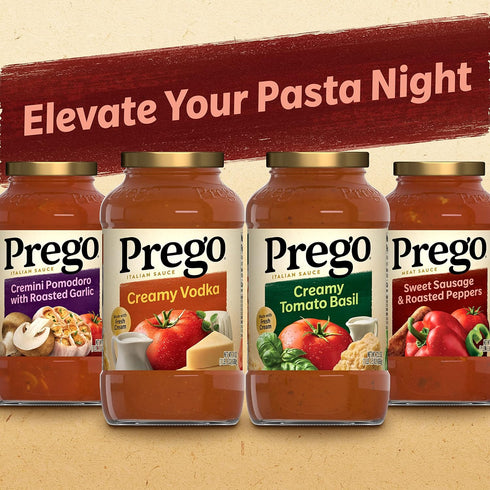 23.5 OZ 6) (Pack 2) Prego Sweet Sausage and Roasted Peppers Pasta Sauce, Jar (Case