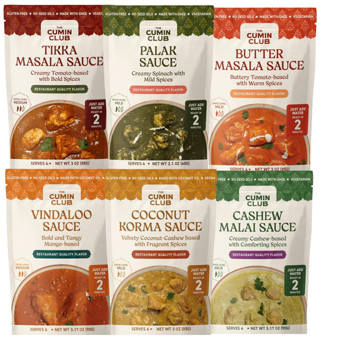 The Cumin Club Simmer Sauce Variety Pack | Just Add Water Curry