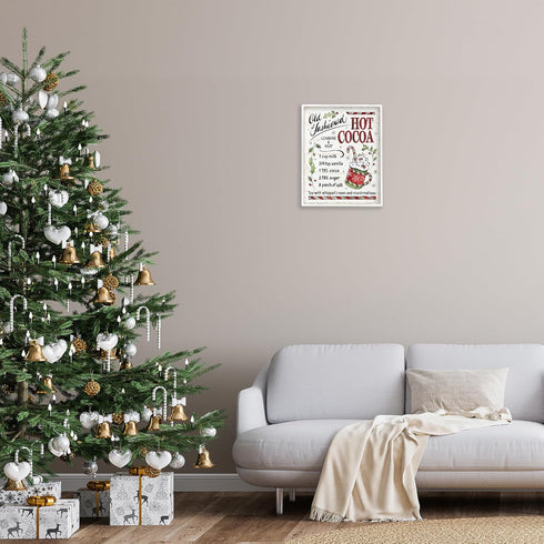 16 20 Inches, Stupell Industries 'Old Fashioned Hot Cocoa Recipe', Framed Giclee Art, White, x Easy to Hang and Sturdy
