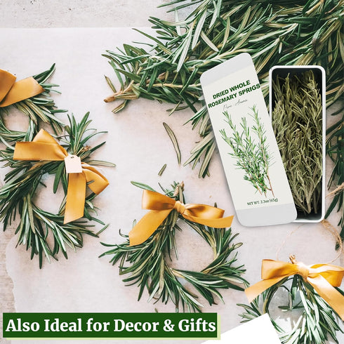 25-30 2.3oz 7-8" PCS Naturally Dried Whole Rosemary Sprigs, Rosemary Sprigs Spices, Rosemary Stems for Cooking, Baking