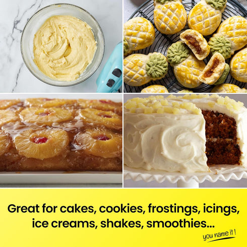 LorAnn Pineapple Bakery Emulsion - 4 oz Intense Flavor Extract for Baking, Gluten Free, Vegan, Sugar Free
