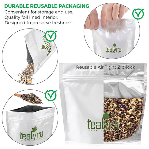 Tealyra Flat Belly Detox Herbal Loose Leaf Tea, Fennel, Peppermint, Hibiscus, Caffeine Free, 112g