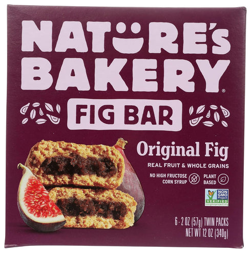 Nature's Bakery Whole Wheat Original Fig Bar, Non GMO, Plant Based, 12