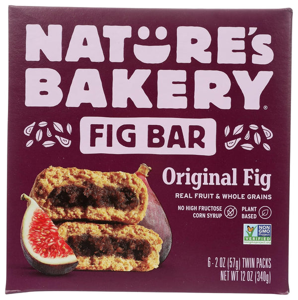 Nature's Bakery Whole Wheat Original Fig Bar, Non GMO, Plant Based, 12