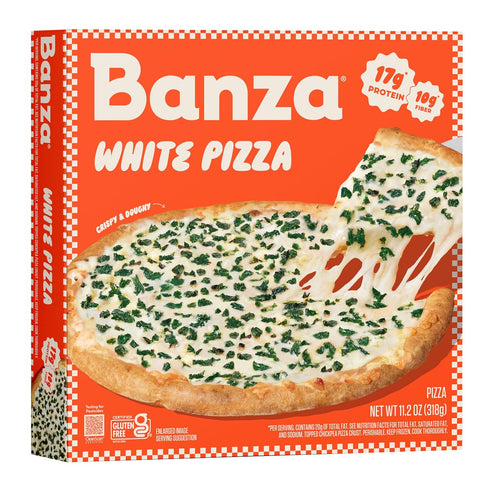 Banza White Pizza from Chickpeas - High Protein, Gluten Free, Frozen Pizza