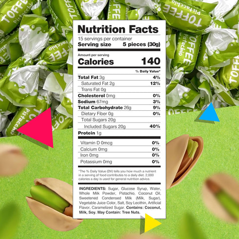 1 Rossana Pistachio Candy | Pound Bag | Italian Candy | Individually Wrapped Pistachio Toffee Treats for Office Bowls
