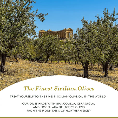 33.8 oz (1 24 Frantoia Extra Virgin Olive Oil, fl Liter) Award-Winning Sicilian EVOO Made from Biancolilla, Nocellara