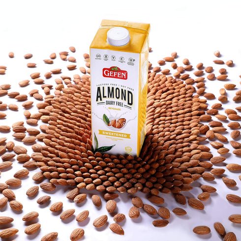 33.8oz (2 Pack), Gefen Sweetened Almond Milk No Binders or Preservatives, Gluten Free, Vegan, Dairy Free, Soy Free, Non