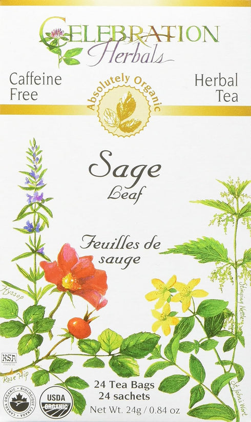 CELEBRATION HERBALS Sage Leaf Organic, 24 Bag, 0.02 Pound