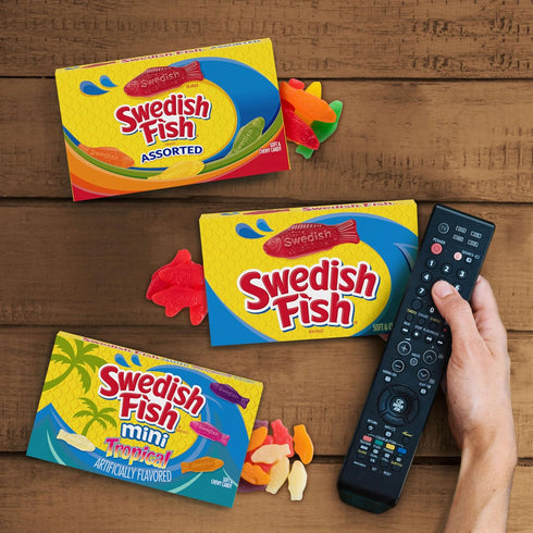 12 3.1 oz SWEDISH FISH Soft & Chewy Candy, Easter Candy, - Boxes