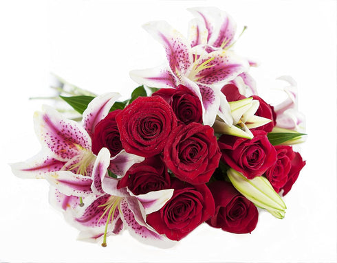 KaBloom Mixed Bouquet - Red Roses & Pink Lilies for Special Occasions
