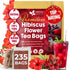 FreshDrinkUS, Premium 235 Hibiscus Flowers Tea Bags, 100% Natural, Pure from Hibiscus