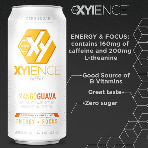 16 oz (Pack 12) Xyience Mango Guava Energy Drink, fl can