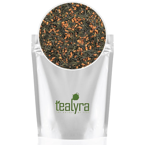 Tealyra Gen Mai Cha Supreme, Japanese Loose Leaf Tea, Genmaicha Green Tea with Brown Roasted Rice, 200g