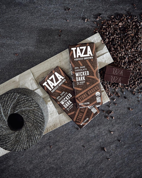 95% Pack 2.5 oz (4 count), Taza Chocolate Organic Wicked Dark Dark Bar Variety Bundle, Vegan