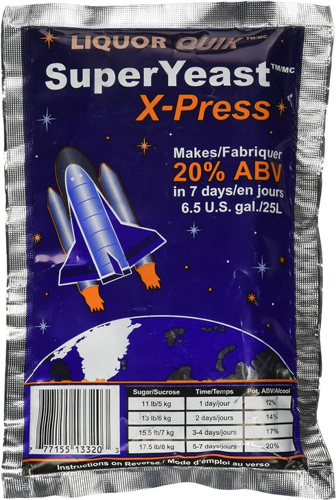 Liquor Quik Super Yeast X-Press, Makes 6.5 U.S. gal./25L