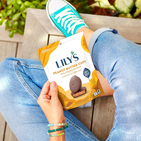 3.2 oz LILY'S Milk Chocolate Style Peanut Butter Cups No Sugar Added, Sweets Bag