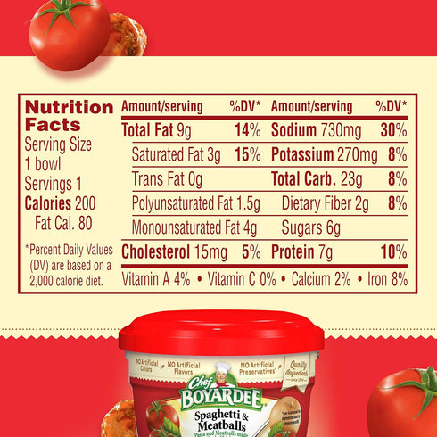 7.5 OZ (12 Chef Boyardee Spaghetti and Meatballs in Tomato Sauce, Microwave Food, Microwaveable Bowl Bowls)
