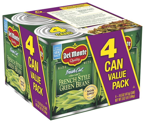 by Del Monte 14.5 oz. (Pack 8) Del Monte Fresh Cut Blue Lake French Style Green Beans, Can, Canned Vegetables