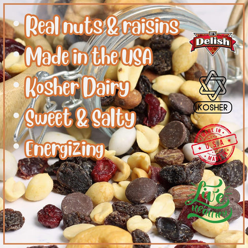 3 Lbs Deluxe Trail Mix with Greek Yogurt, Chocolate, Fruit and Nuts by Its Delish, Bulk Bag | Healthy Mix of Greek