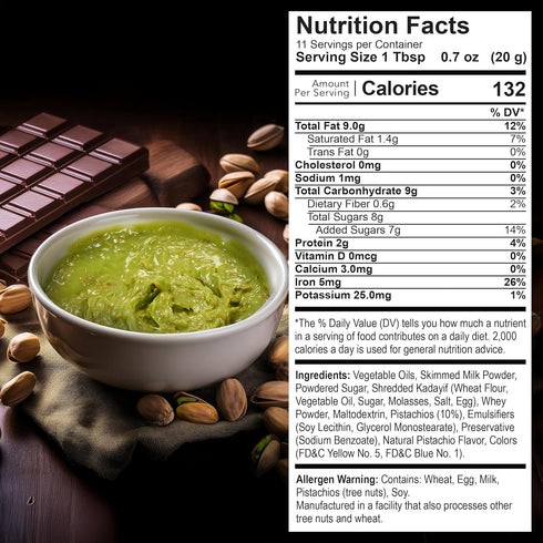 8oz, Eastanbul Dubai Chocolate Bar Mixture, Dubai Chocolate Bar Pistachio Filling, Crispy Premium Kataifi and Pistachio