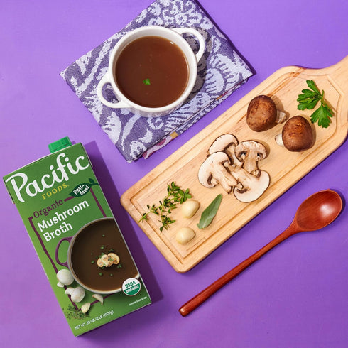 32 oz Pacific Foods Organic Mushroom Broth, Carton