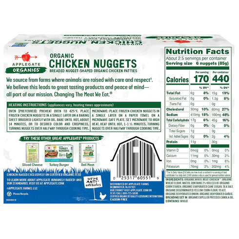 Applegate 8oz (Frozen) , Organic Chicken Nuggets