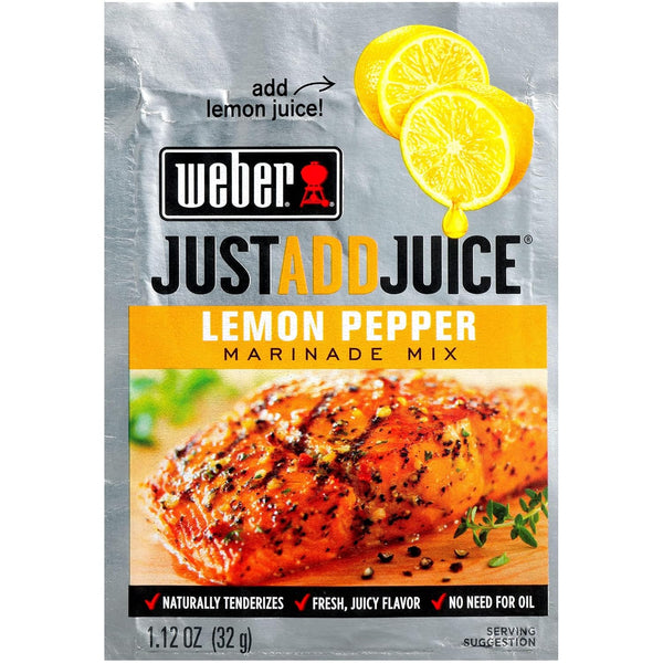 Weber Just Add Juice Marinade Mix, Lemon Pepper, 1.12 Ounce, Pack of