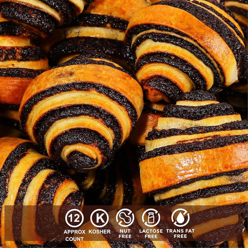 12 oz. Rugelach Pastries | Chocolate Croissant | Chocolate Babka Bread | Breakfast Pastry | Coffee Snack| Kosher, Dairy