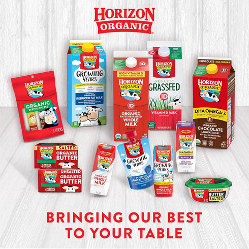 1% Omega-3, 8 oz, 12 Pack Horizon Organic Shelf-Stable Low Fat Milk Boxes with DHA Vanilla, fl
