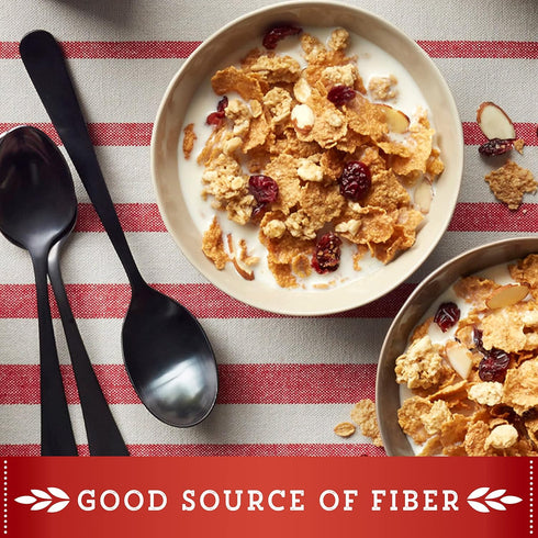 Great Grains 14 OZ Cranberry Almond Crunch Breakfast Cereal for Adults, Dried Cranberries and Almonds, Made with Whole