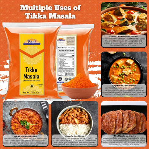 7-Spice 7oz (200g) Rani Tikka Masala Indian Blend ~ All Natural | Salt-Free | Vegan | No Colors | Gluten Friendly |