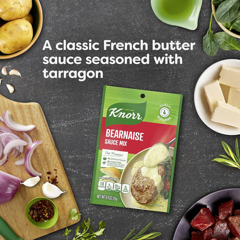 0.9 oz, Pack 24 Knorr Sauce Mix Sauces For Simple Meals and Sides Bearnaise No Artificial Flavors, No Added MSG
