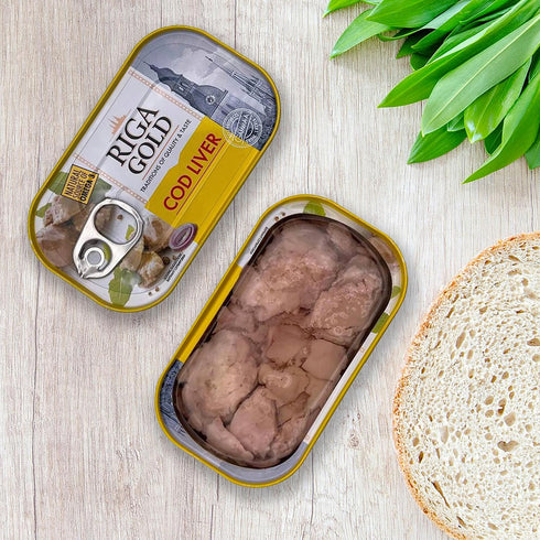 4.27oz/ 121g (Pack 3) Riga Gold Cod Liver in Own Oil From Iceland