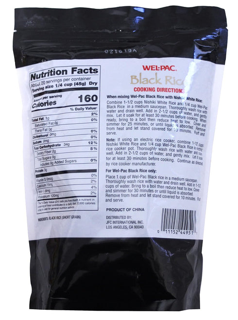Wel-Pac 2 lb Welpac Black Rice, Short Grain Kuro Mai