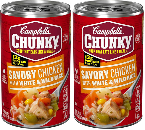 Campbell's Chunky Soup, Savory Chicken with White and Wild Rice Soup, 18.8