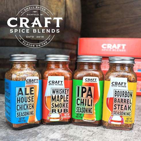 4-Pack Set Craft Spice Blends Grilling Seasoning & Rub Gift - Top Shelf Spices Raising the Bar on Flavor - Spice Blends