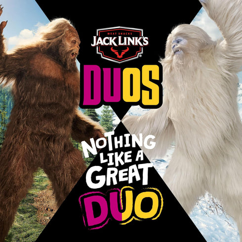 100 Packs 11g Pack 3.25oz (4 Count) Jack Link's DUOs Original and Teriyaki Beef Jerky, Shareable Under Calories Snack