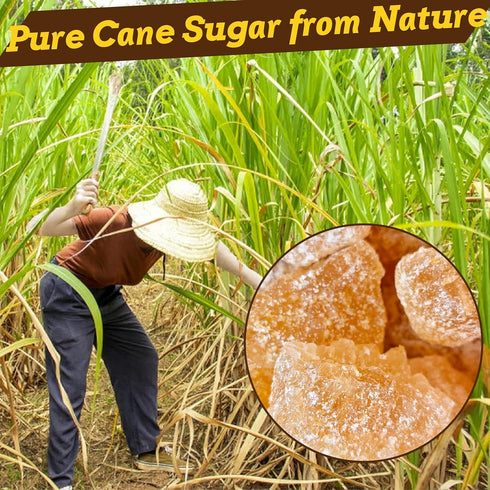 dzikekei 16oz 100% Yellow Rock Sugar Crystals - Natural Made from Cane Sugar, Medium-Sized Rock Sugar Crystals for Pho
